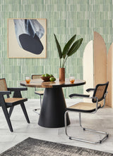 A-Street Prints Sabah Green Stripe Wallpaper