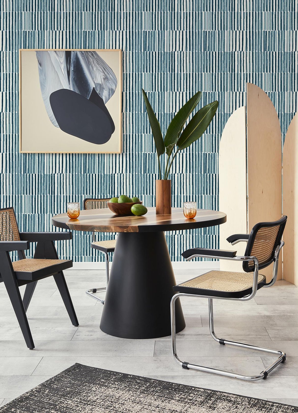 A-Street Prints Sabah Teal Stripe Wallpaper