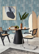 A-Street Prints Sabah Teal Stripe Wallpaper