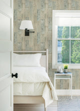 Brewster Home Fashions Chesapeake Thoreau Wood Taupe Wallpaper