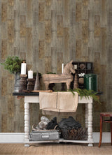 Brewster Home Fashions Chesapeake Thoreau Wood Brown Wallpaper