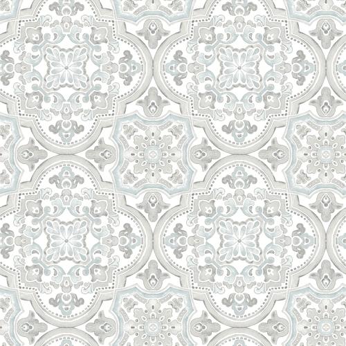 Brewster Home Fashions Chesapeake Thoreau Medallions Aqua Wallpaper