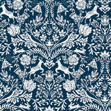 Brewster Home Fashions Chesapeake Thoreau Damask Navy Wallpaper