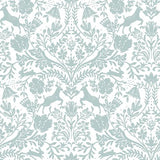 Brewster Home Fashions Chesapeake Thoreau Damask Aqua Wallpaper
