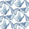 Brewster Home Fashions Janetta Blue Butterfly Wallpaper