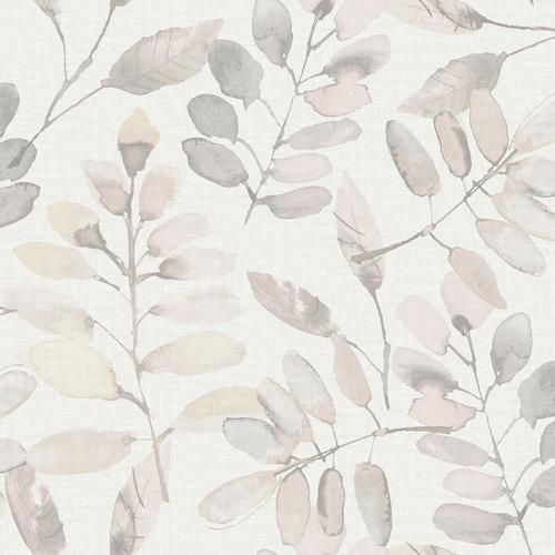 Brewster Home Fashions Chesapeake Thoreau Leaves Blush Wallpaper