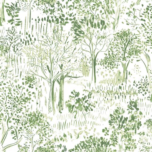 Brewster Home Fashions Chesapeake Thoreau Trees Green Wallpaper