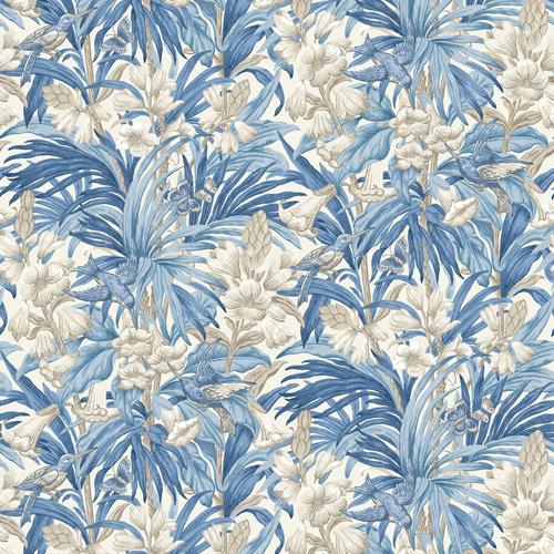 G P & J Baker TRUMPET FLOWERS BLUE Wallpaper