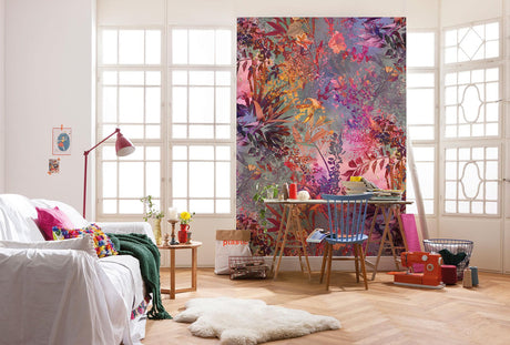 Brewster Home Fashions Wild Garden Wall Mural Purples Wallpaper