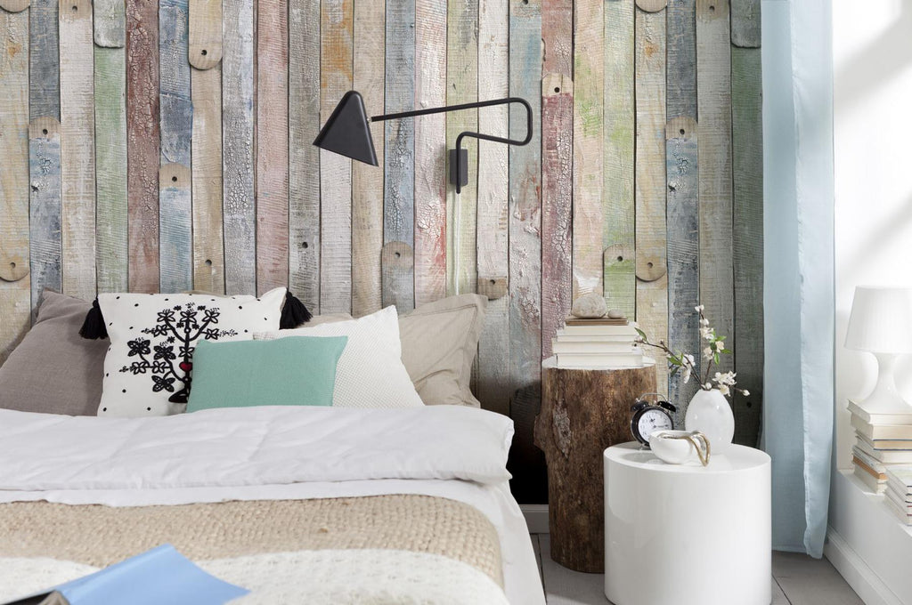 Brewster Home Fashions Vintage Wood Wall Mural Neutrals Wallpaper