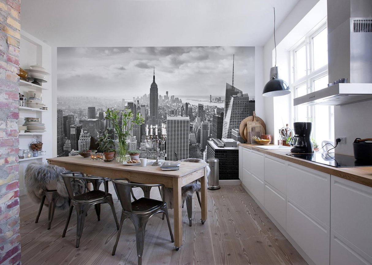 Brewster Home Fashions NYC Black and White Wall Mural Greys Wallpaper