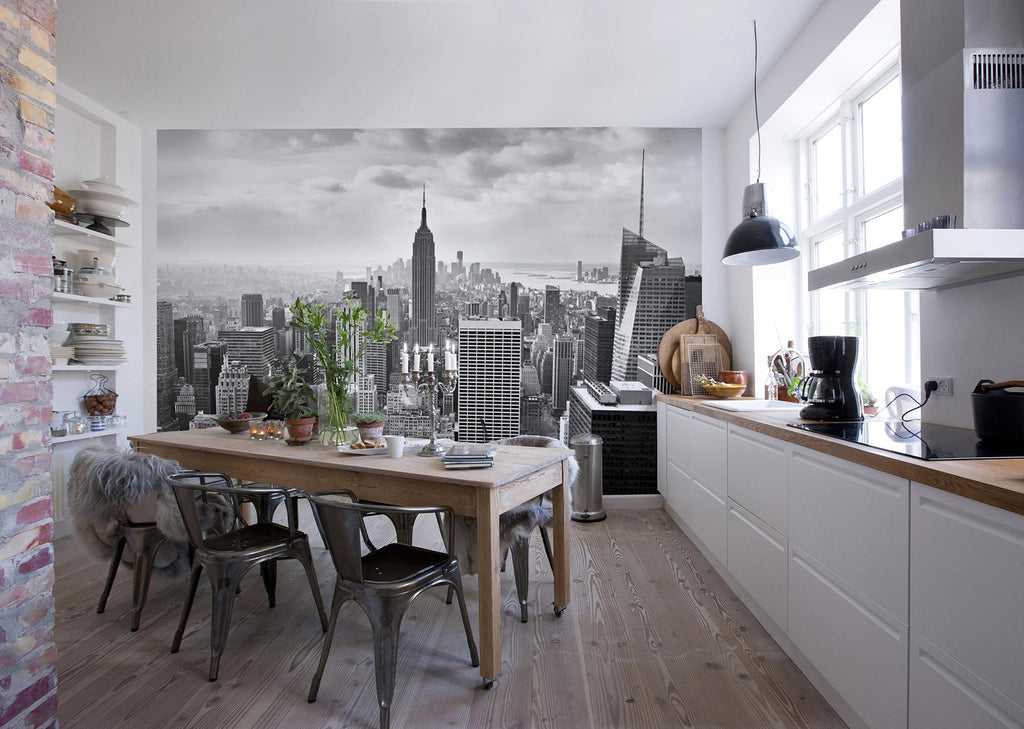 Brewster Home Fashions NYC Black and White Wall Mural Greys Wallpaper