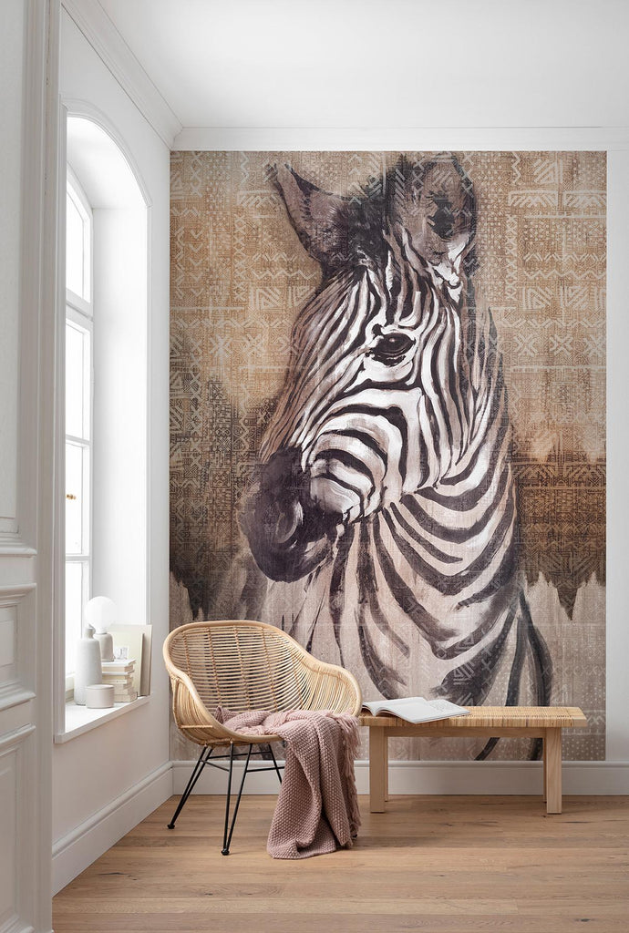Brewster Home Fashions Zebra Wall Mural Browns Wallpaper