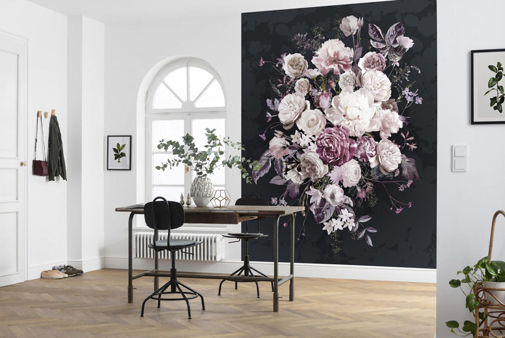 Brewster Home Fashions Bouquet Noir Wall Mural Blacks Wallpaper