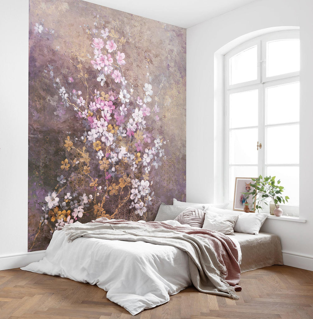 Brewster Home Fashions Hanami Wall Mural Purples Wallpaper