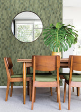 A-Street Prints Flicker Horizontal Textured Stripe Green Wallpaper