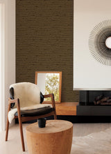 A-Street Prints Naia Horizontal Wavy Lines Brown Wallpaper