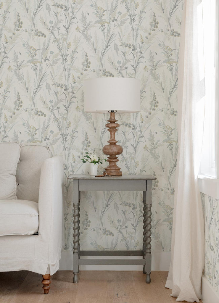 Brewster Home Fashions Hillaire Meadow Light Blue Wallpaper
