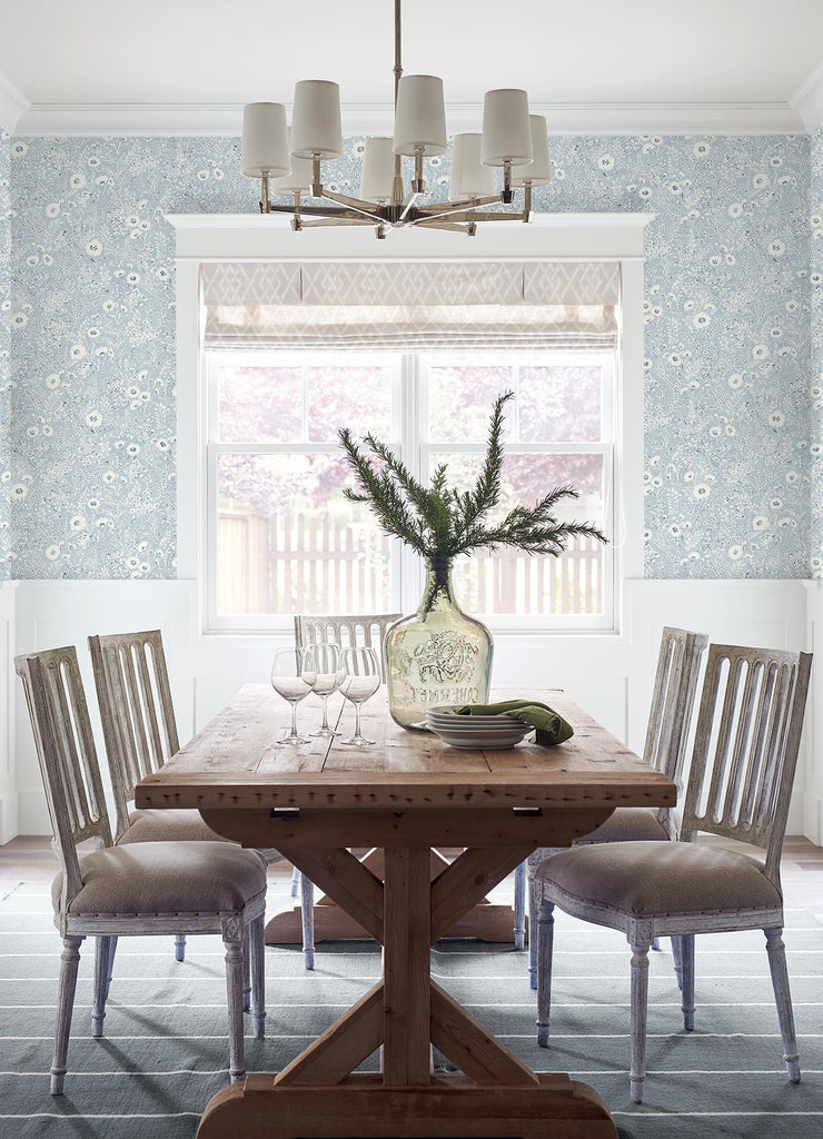 Brewster Home Fashions Agathon Floral Light Blue Wallpaper
