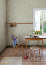 A-Street Prints Bygga Bo Woodland Village Seafoam Wallpaper
