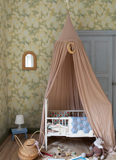 A-Street Prints Drömma Songbirds and Sunflowers Butter Wallpaper