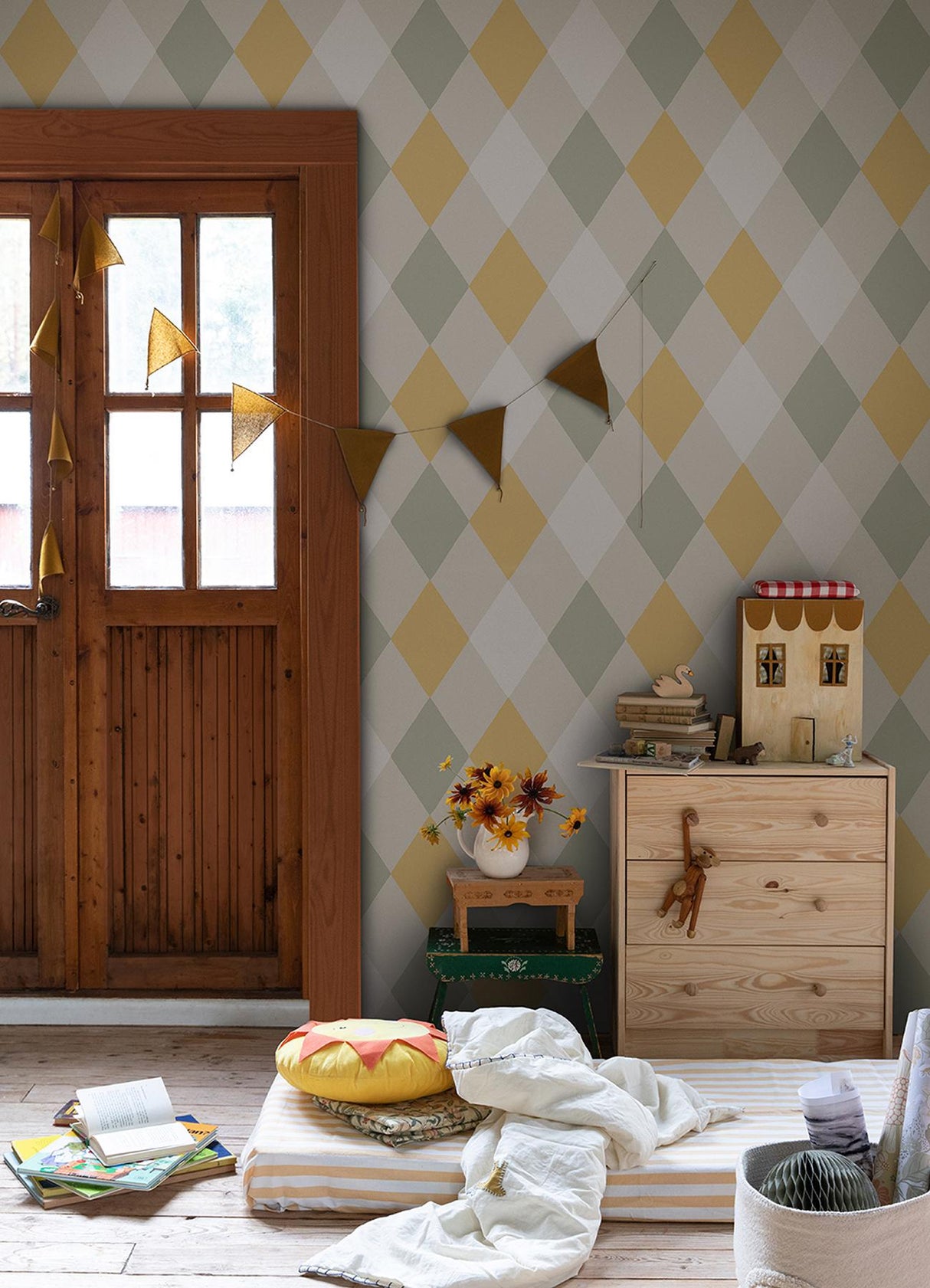 A-Street Prints Kalas Diamond Pastel Wallpaper
