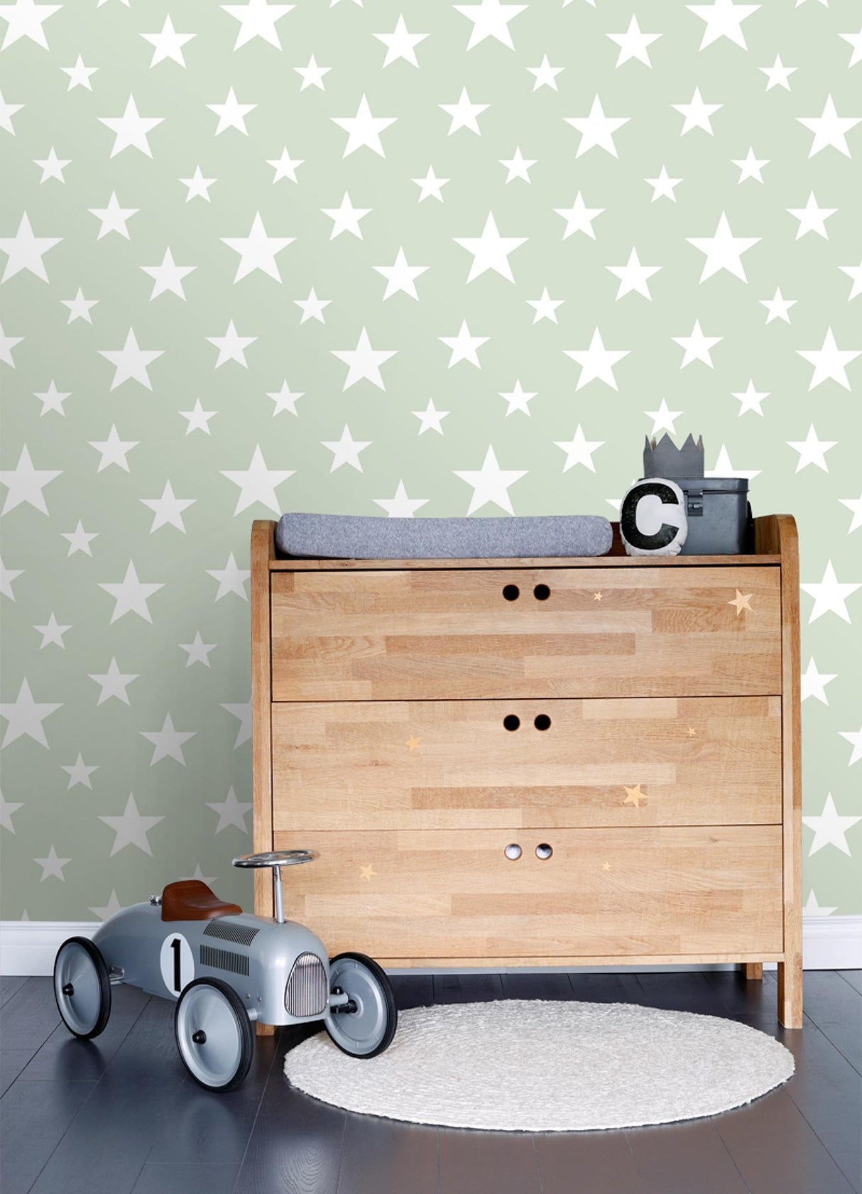 Brewster Home Fashions Amira Stars Sage Wallpaper