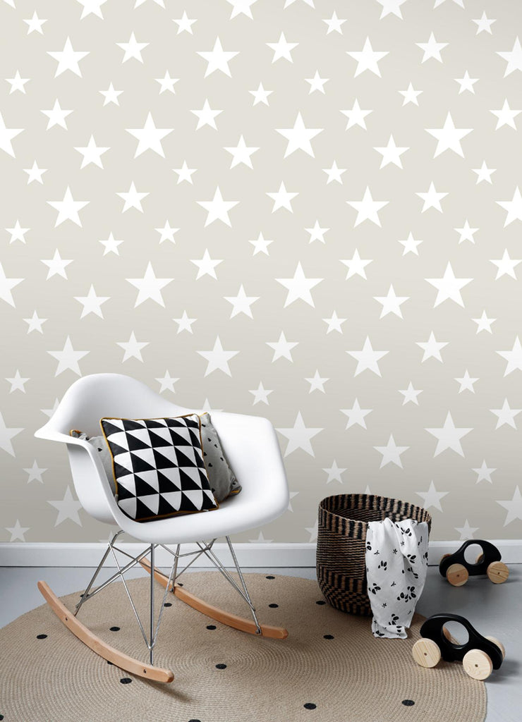 Brewster Home Fashions Amira Stars Taupe Wallpaper