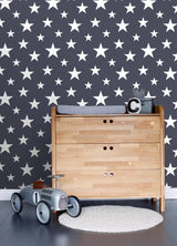 Brewster Home Fashions Amira Stars Navy Wallpaper
