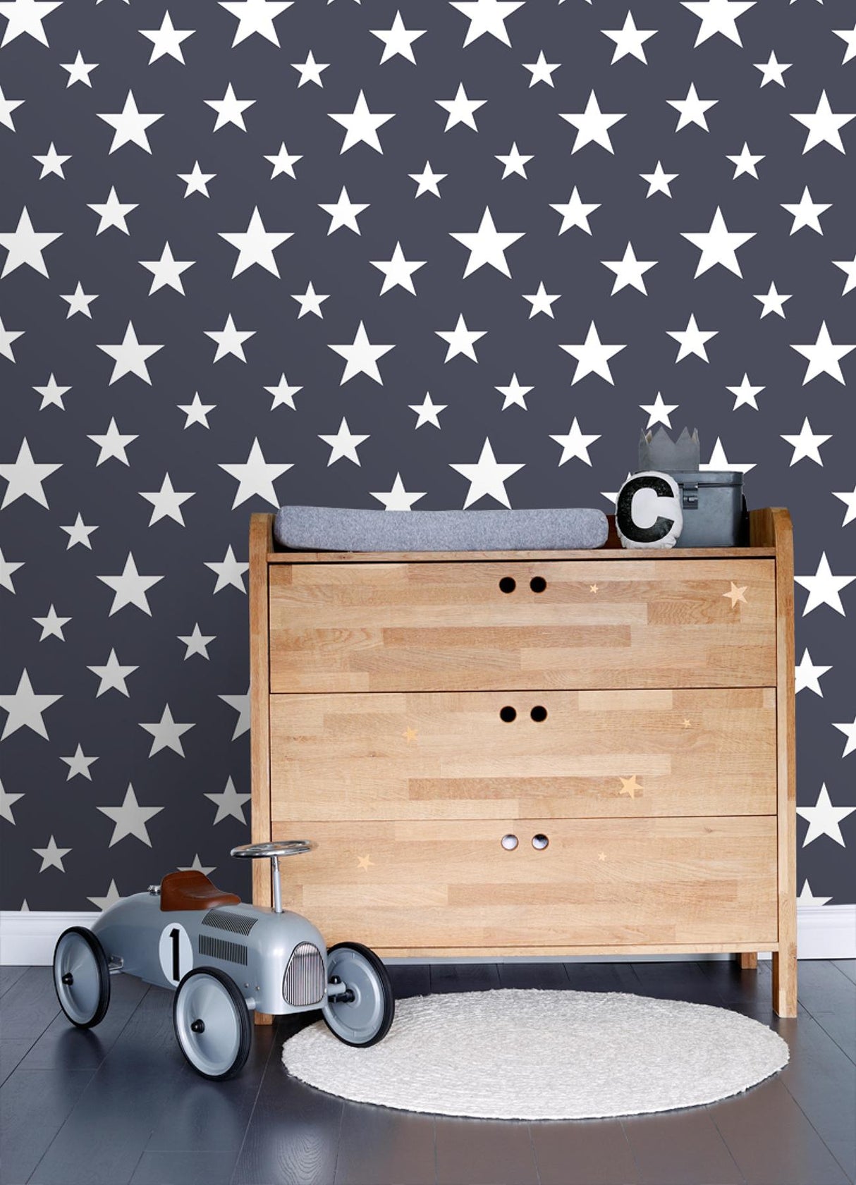 Brewster Home Fashions Amira Stars Navy Wallpaper