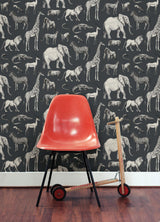 Brewster Home Fashions Kenji Safari Navy Wallpaper
