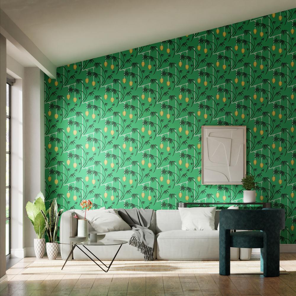 Harlequin Kimiko Bottle Green//Chartreuse Wallpaper