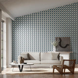 Harlequin Blocks Cornflower/Black Earth/Sketched Wallpaper