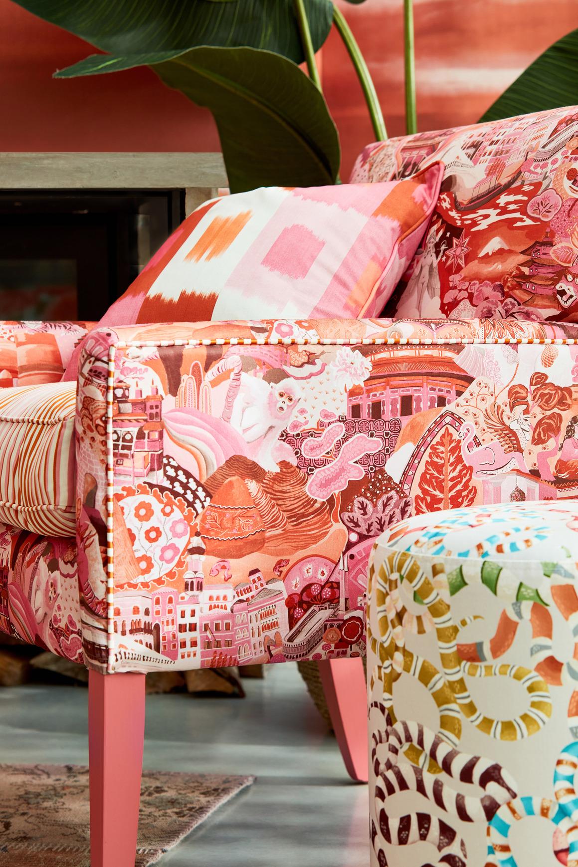 Harlequin Journey of Discovery Paprika/Fuschia/Fig Blossom Fabric