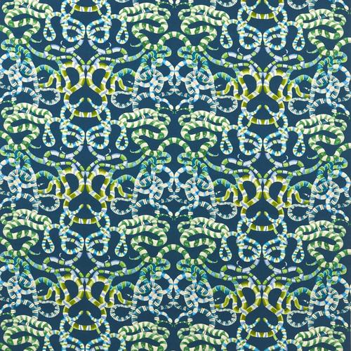Harlequin Serpenti Velvet Onsen/Emerald/Azul Fabric