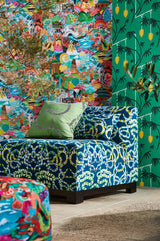 Harlequin Serpenti Velvet Onsen/Emerald/Azul Fabric