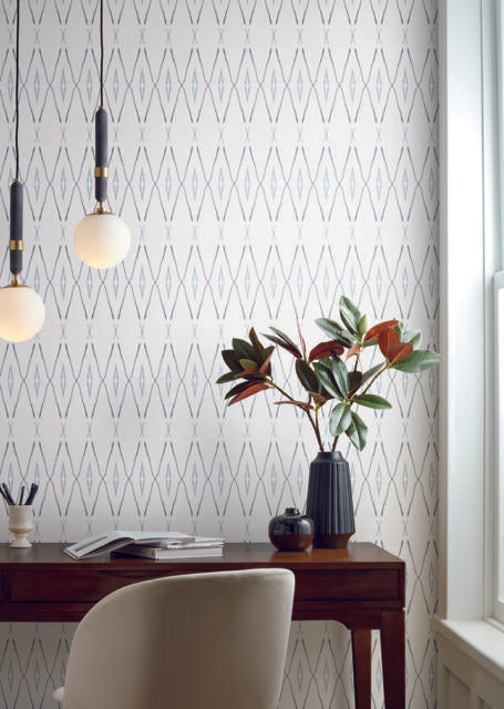 York Indigo Artifact Silhouettes Indigo Wallpaper