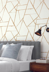 York Gold Metallic Intersect Gold Metallic Wallpaper