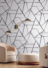 York Black Intersect Black Wallpaper