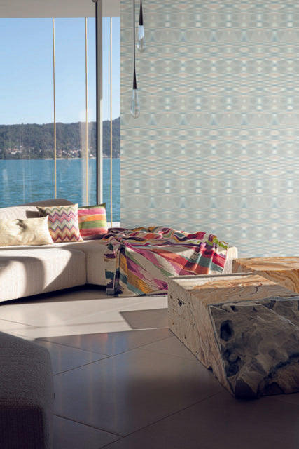 Missoni Sunrise Flame Light Blue Wallpaper