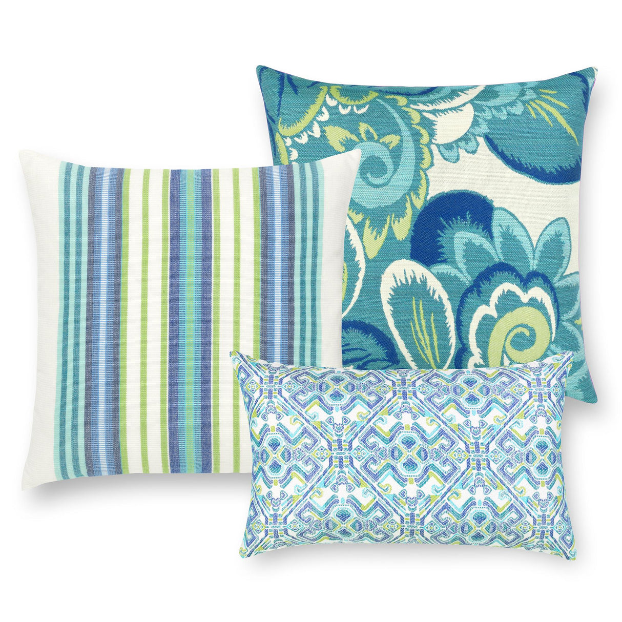 Elaine Smith Summer Stripe Blue Pillow