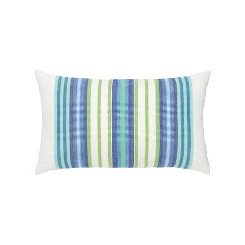 Elaine Smith Summer Stripe Lumbar Blue Pillow