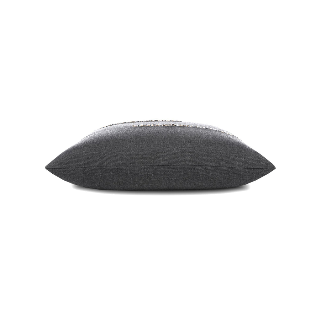 Elaine Smith Micro Fringe Carbon Gray Pillow