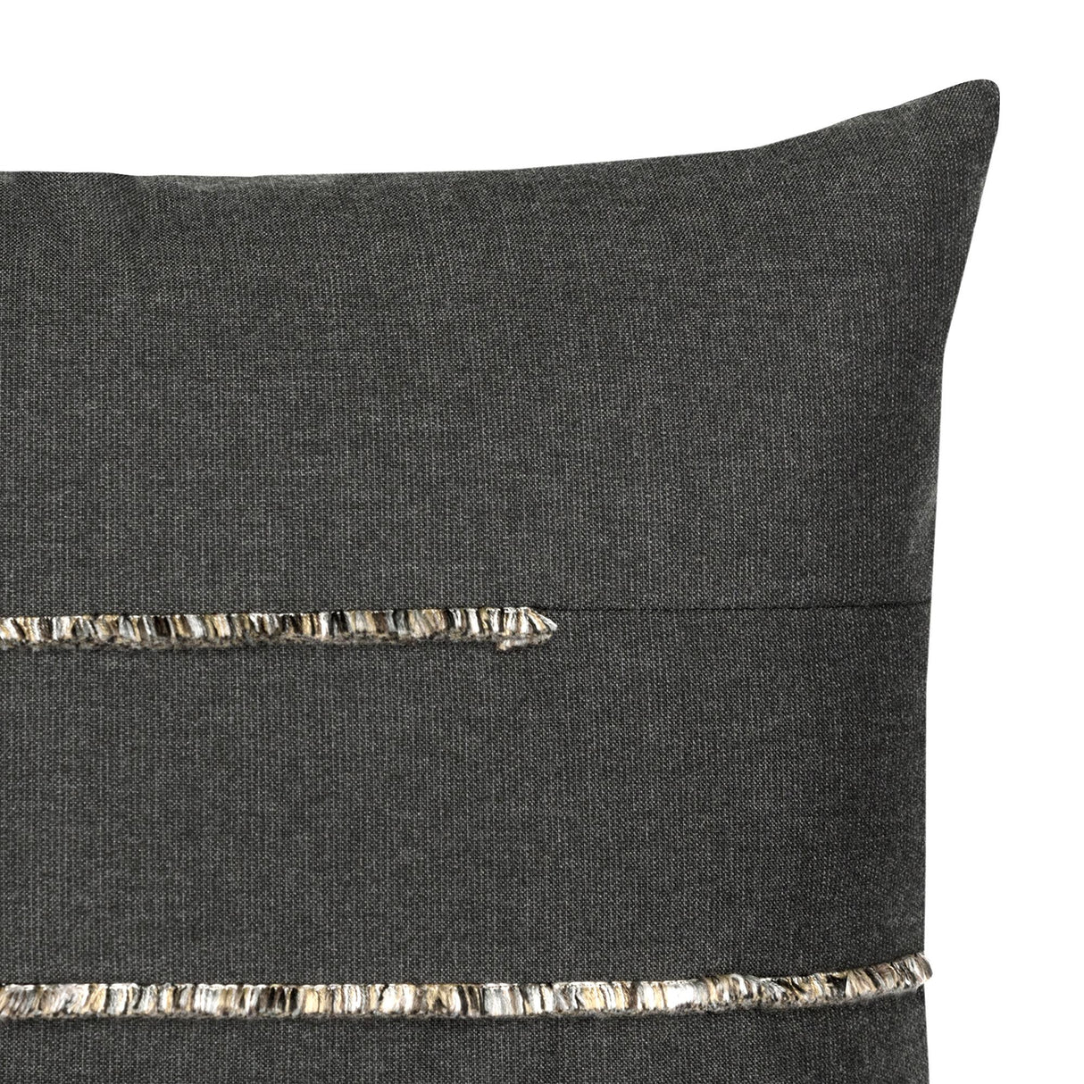 Elaine Smith Micro Fringe Carbon Gray Pillow
