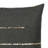 Elaine Smith Micro Fringe Carbon Gray Pillow