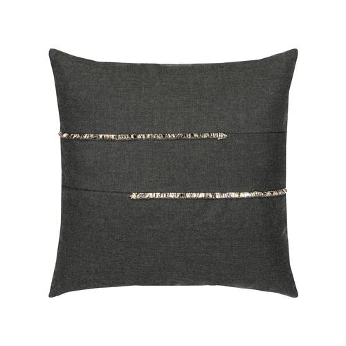 Elaine Smith Micro Fringe Carbon Gray Pillow