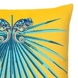 Elaine Smith Chameleon Lagoon Yellow Pillow