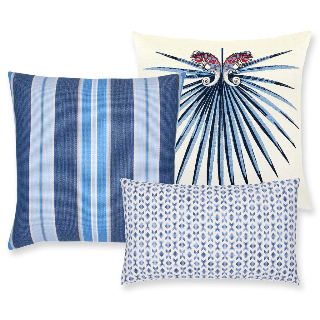 Elaine Smith Alcazar Lake Lumbar Blue Pillow