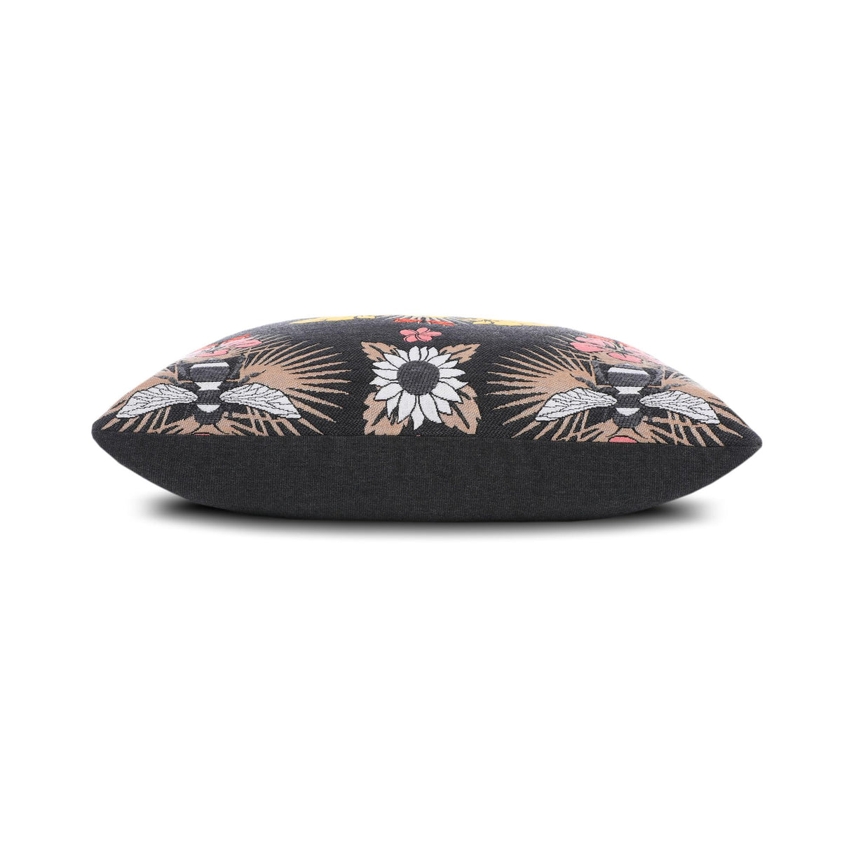 Elaine Smith Honey Bee Black Pillow
