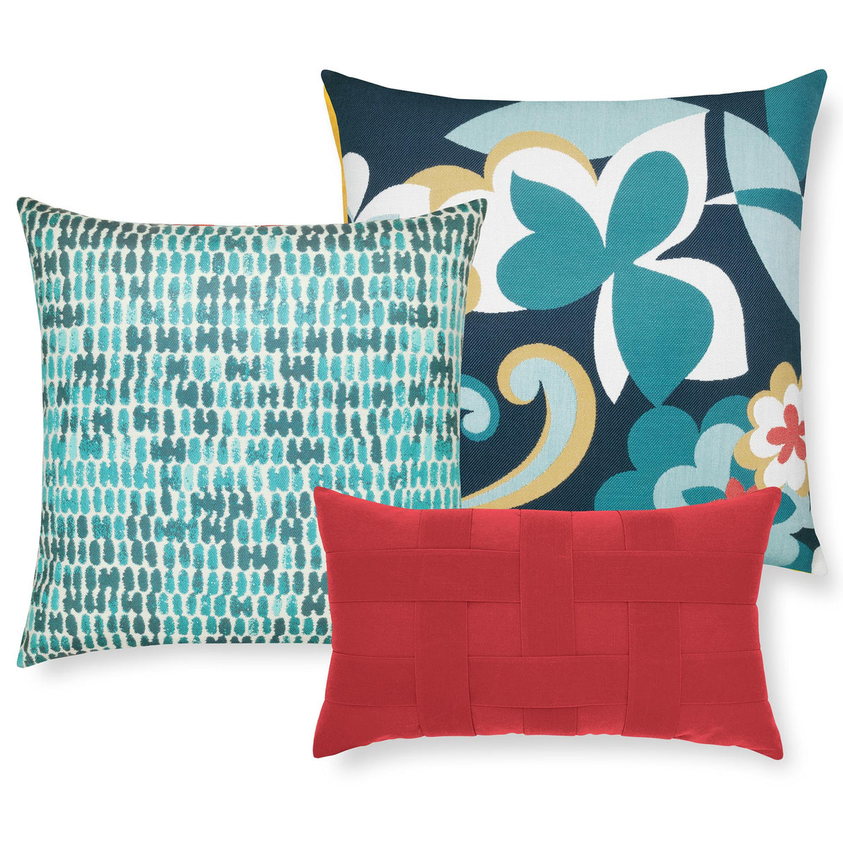 Elaine Smith Thumbprint Aruba Blue Pillow
